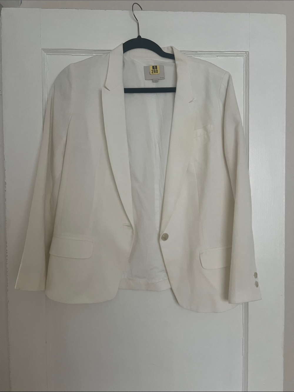 LOFT Cream Single-Button Blazer
